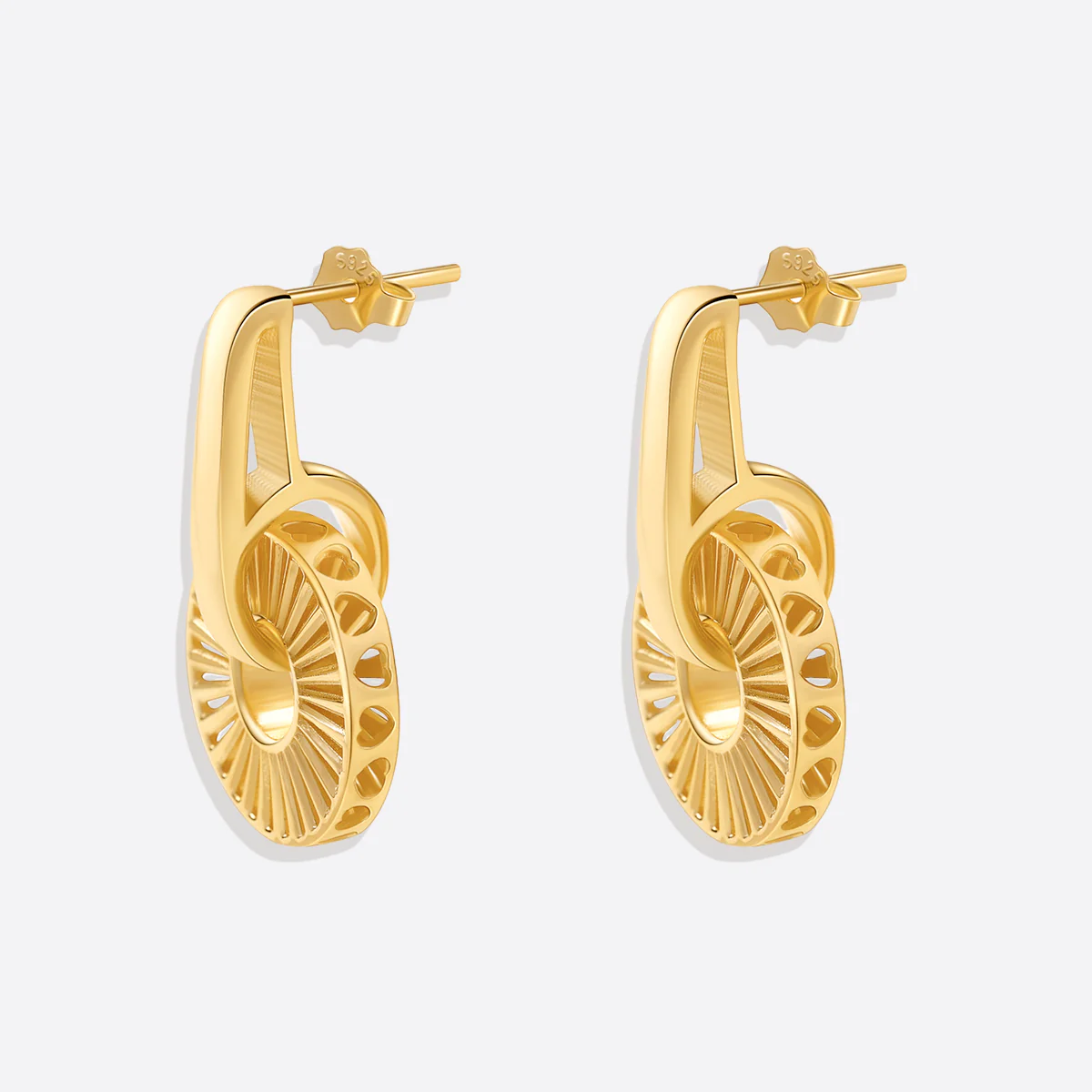 Gold Burst Drop Earrings
