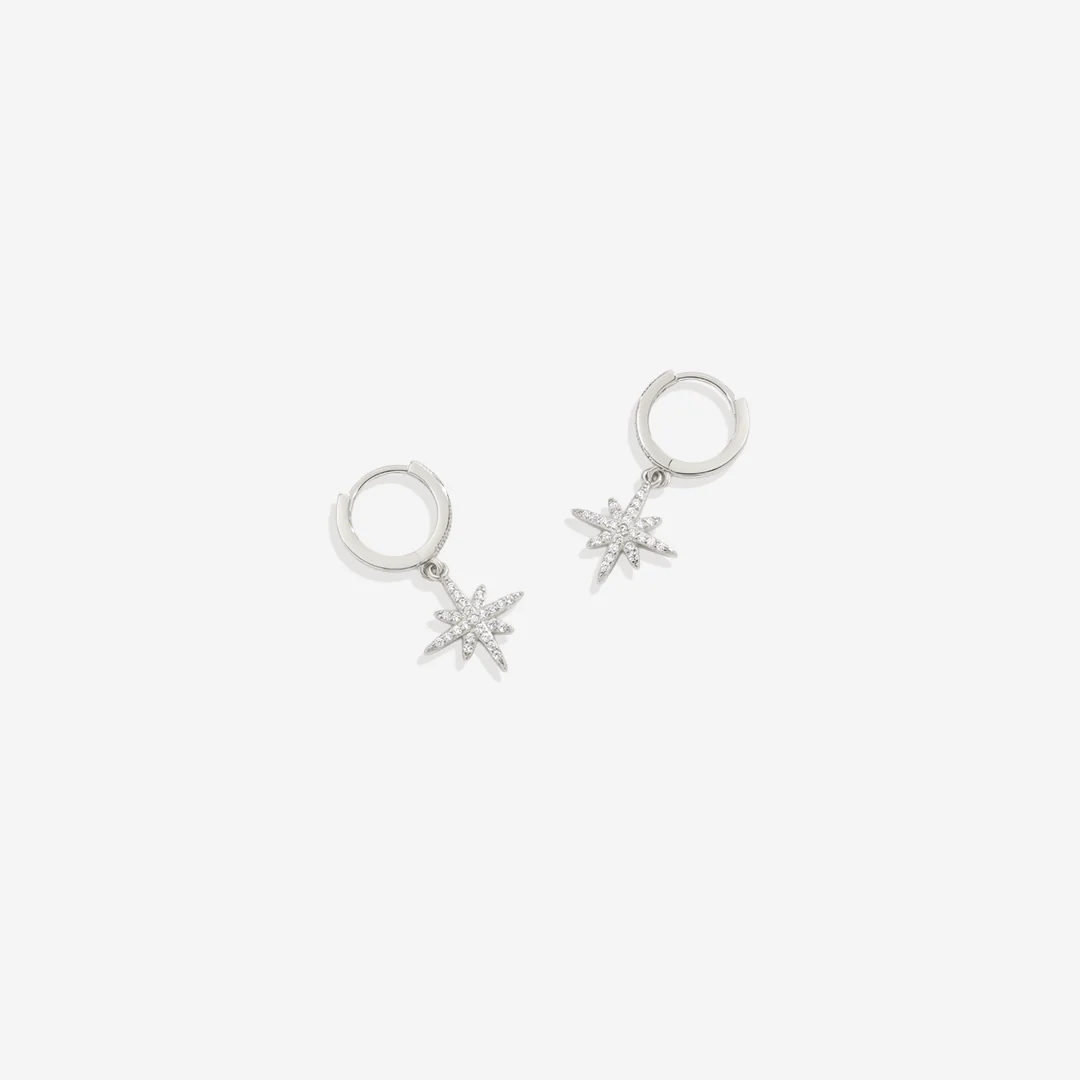 Starburst Drop Huggie Earrings
