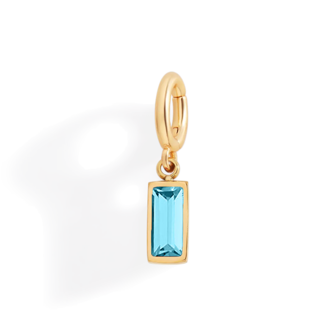 Dainty Baguette Birthstone Charm