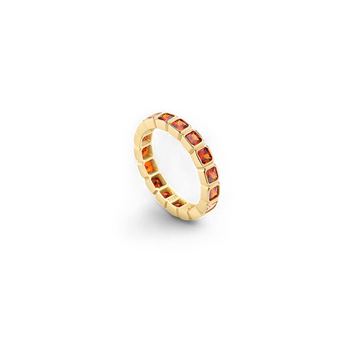 Asscher Cut Birthstone Eternity Ring