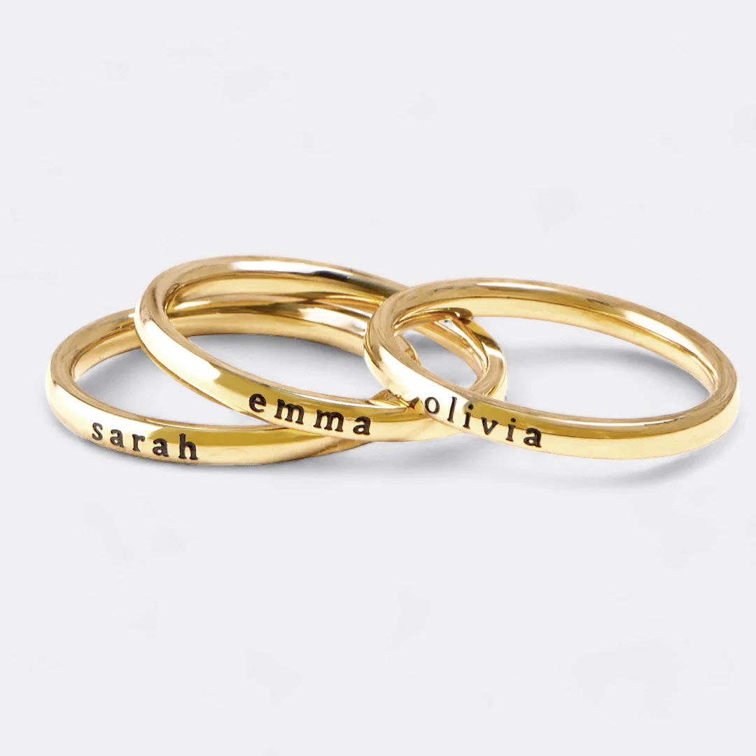 Tiny Stackable Name Ring