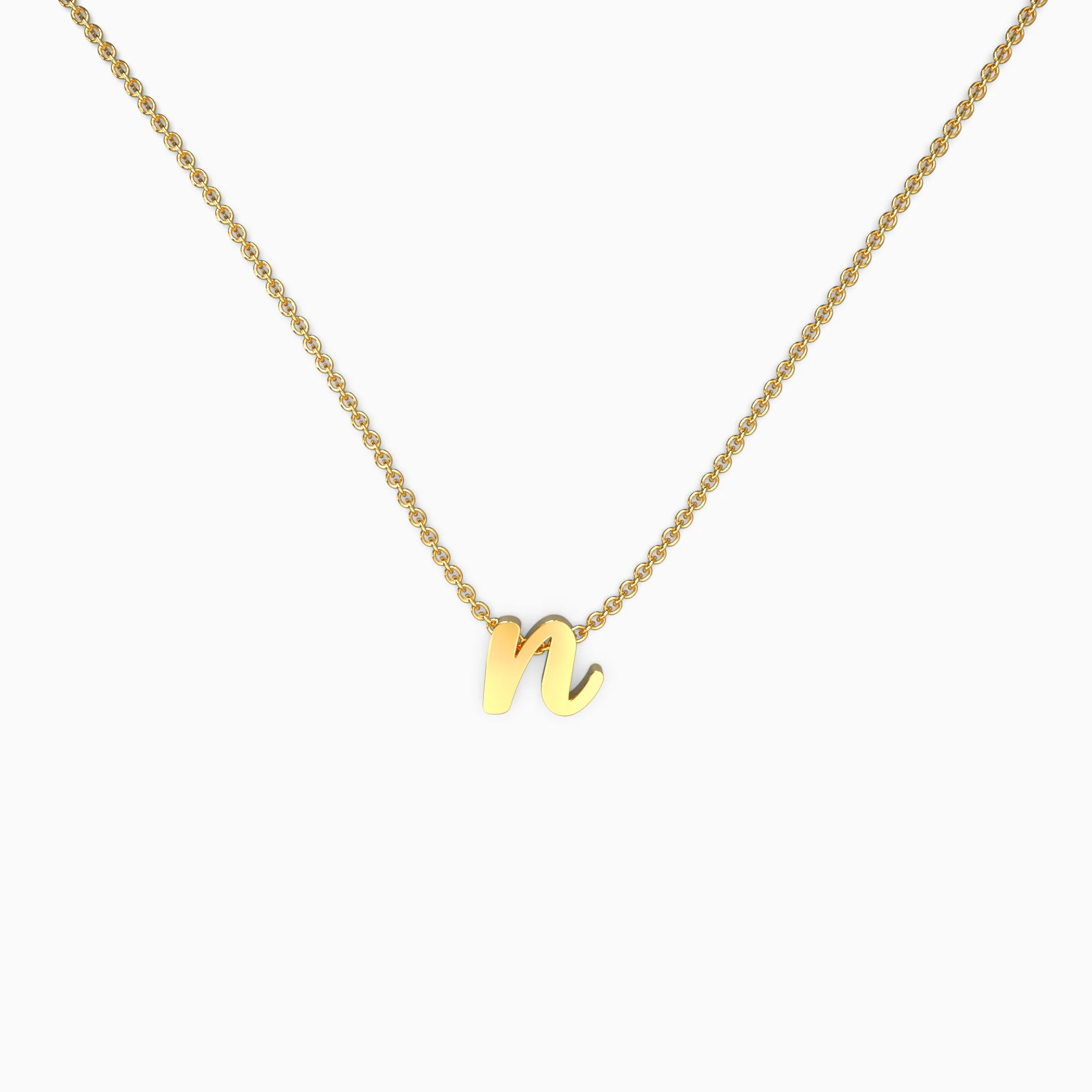 Tiny Script Initial Necklace