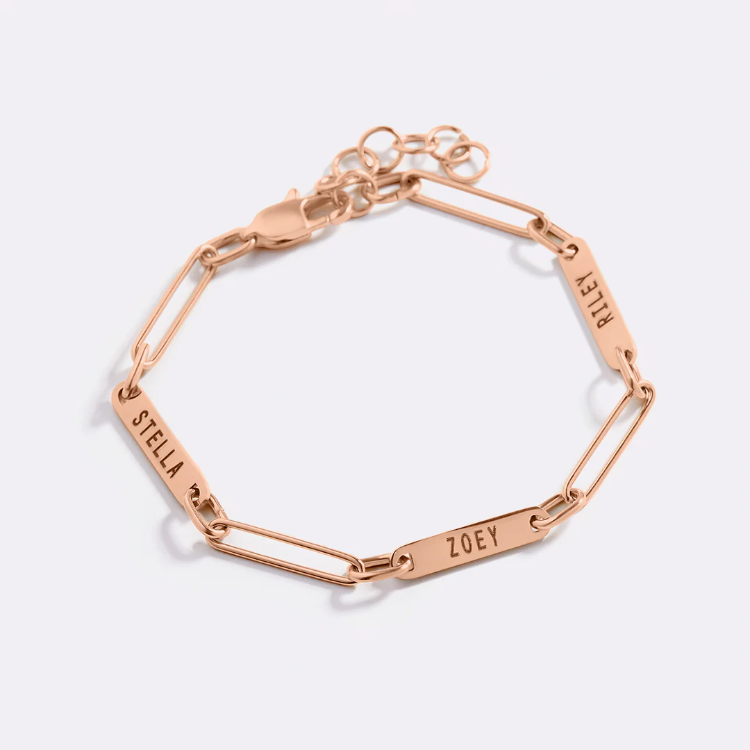 Personalized Paperclip Name Bracelet