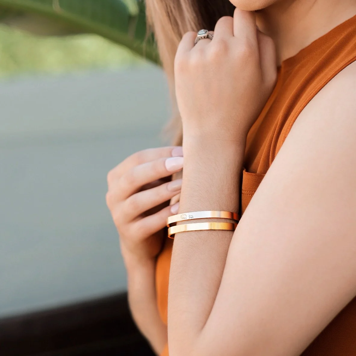 Mama Bear & Her Baby Bears Engraved Cuff Bracelet