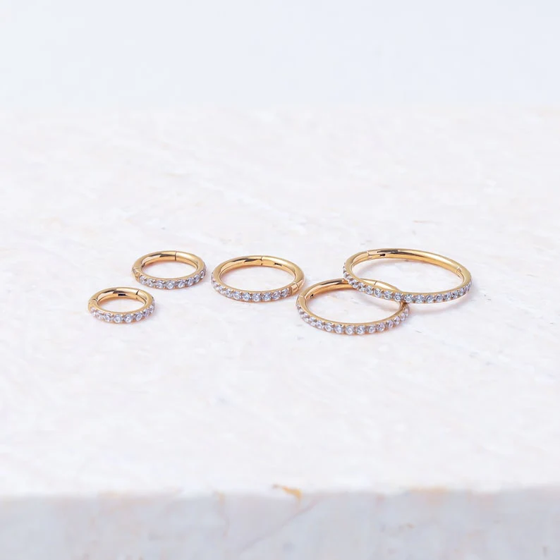 Eternity Crystal Cartilage Hoop Earrings | 16g
