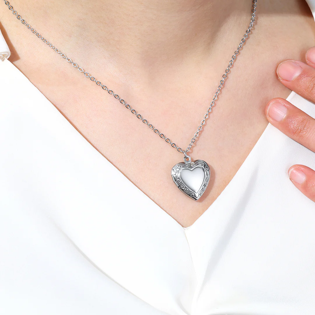 Personalized Heart Locket Necklace