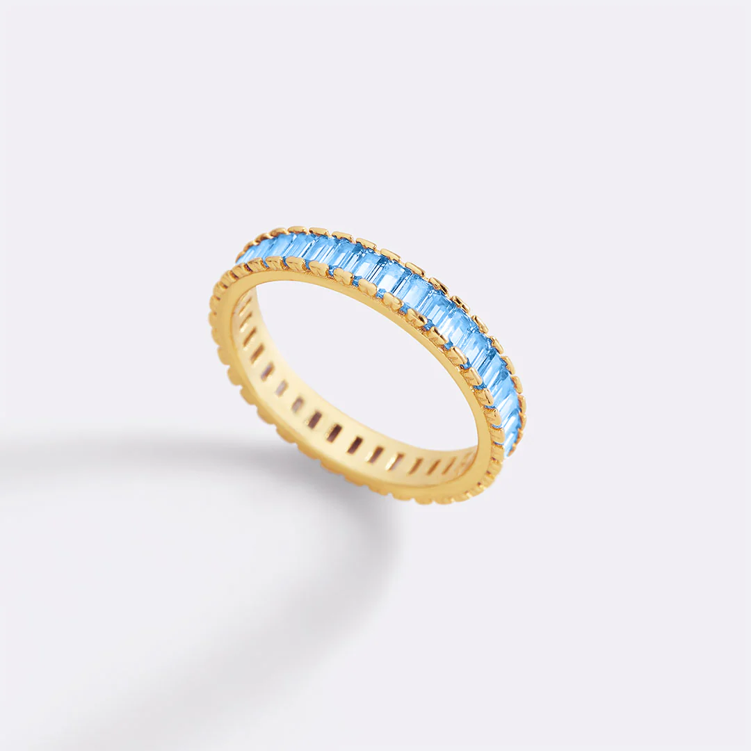 Baguette Birthstone Eternity Band