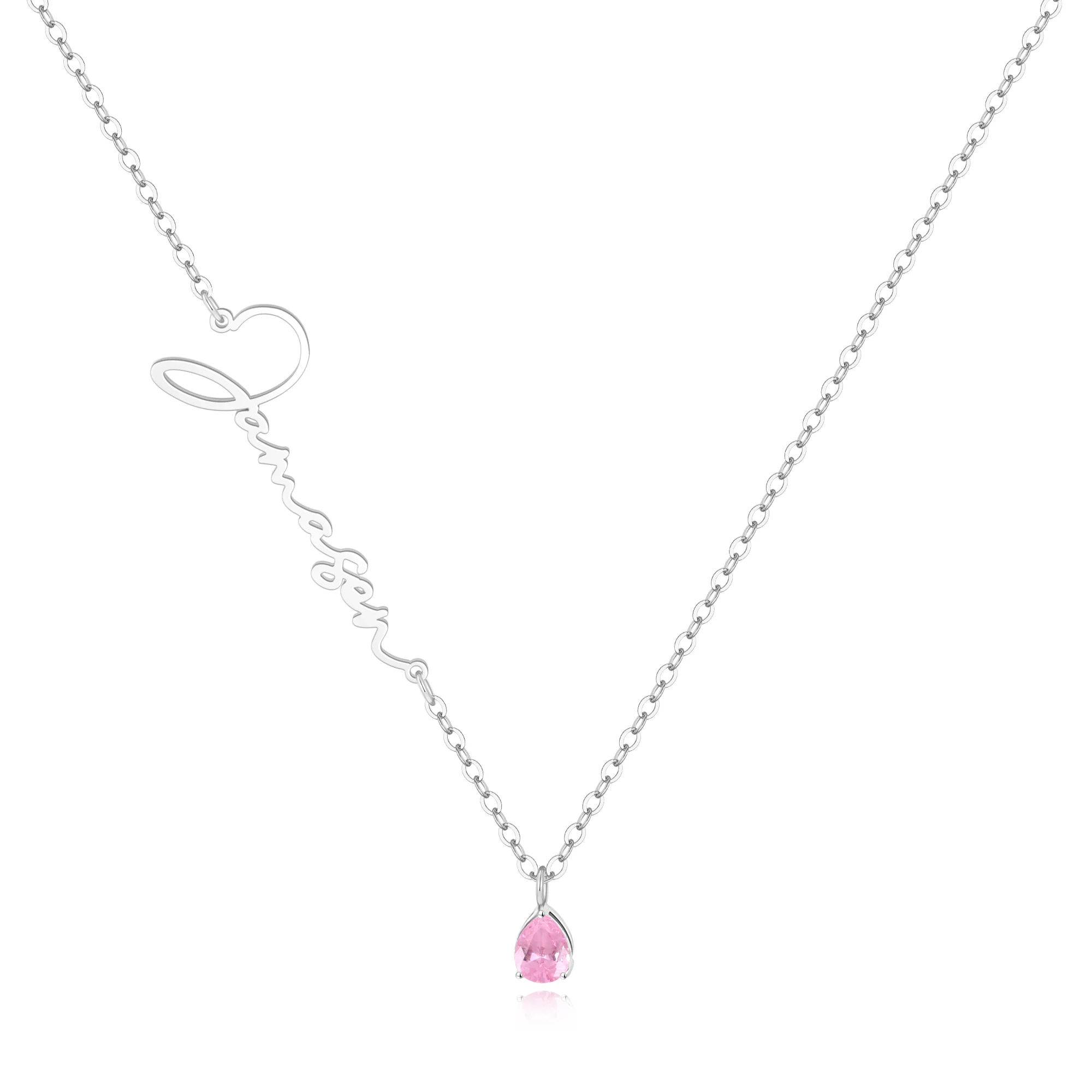 Handmade Birthstone Name Necklace