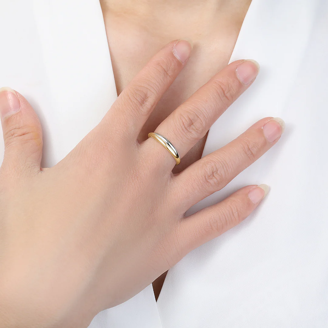 Mixed Metal Crossover Ring