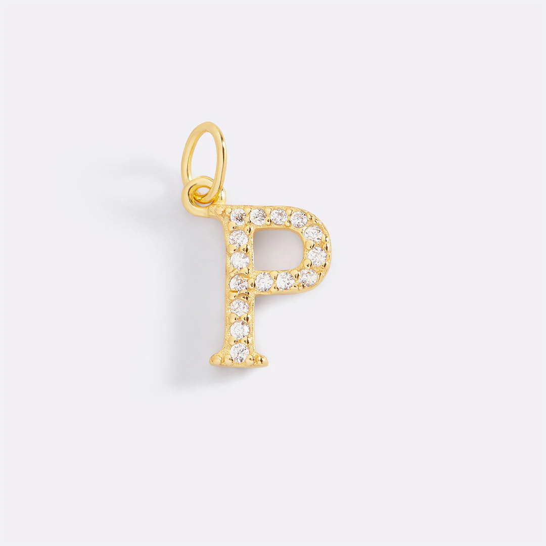 Dainty Pave Initial Charm