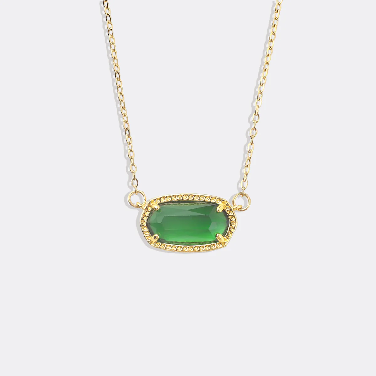 Oval Birthstone Pendant Necklace