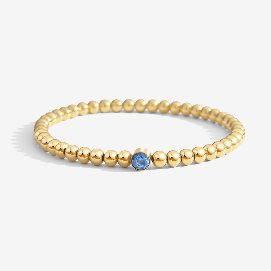 Gold Beaded Bubble Birthstone Bracelet