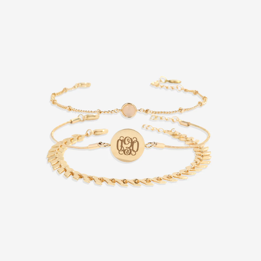 Monogram Bracelet Set