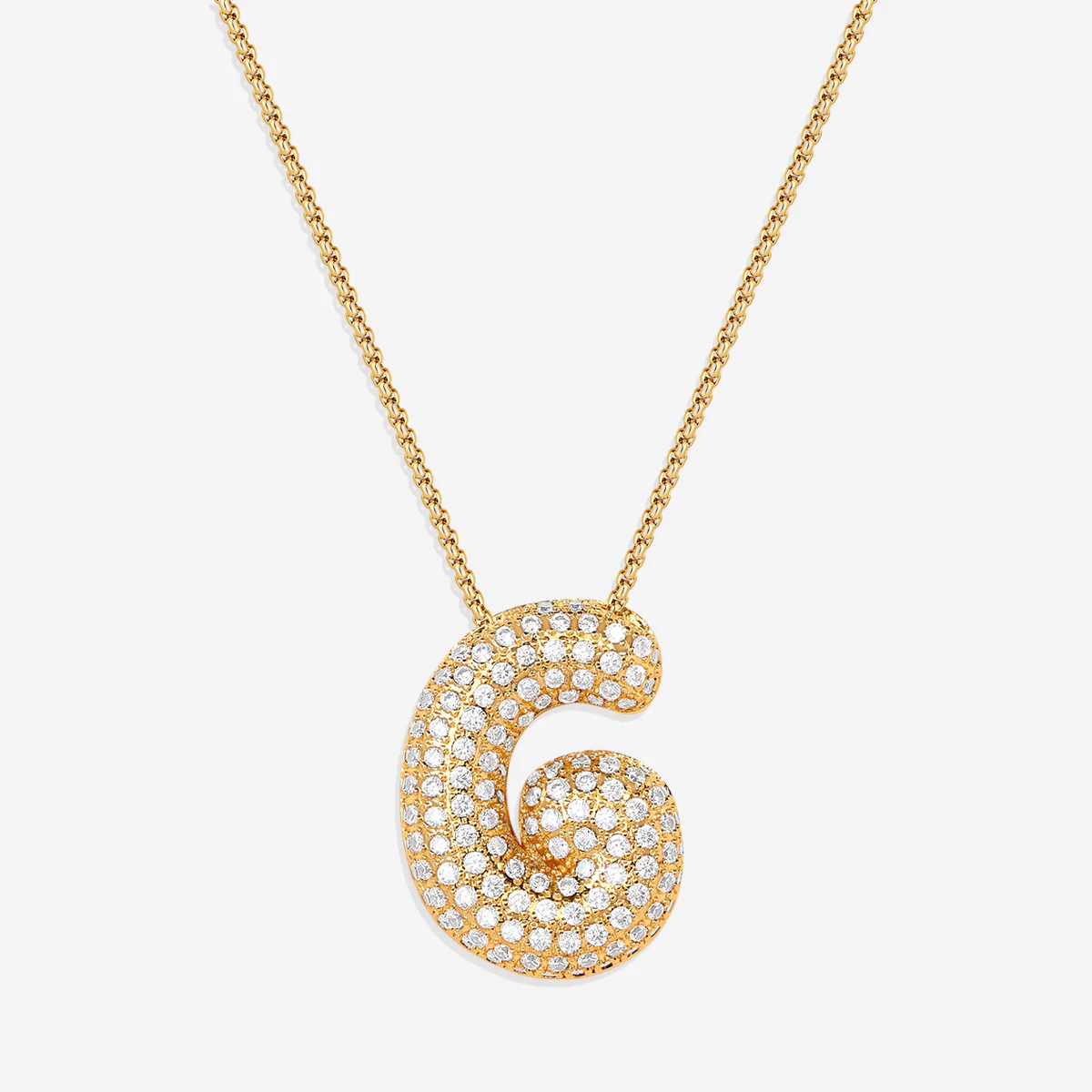 Pave Bubble Initial Necklace