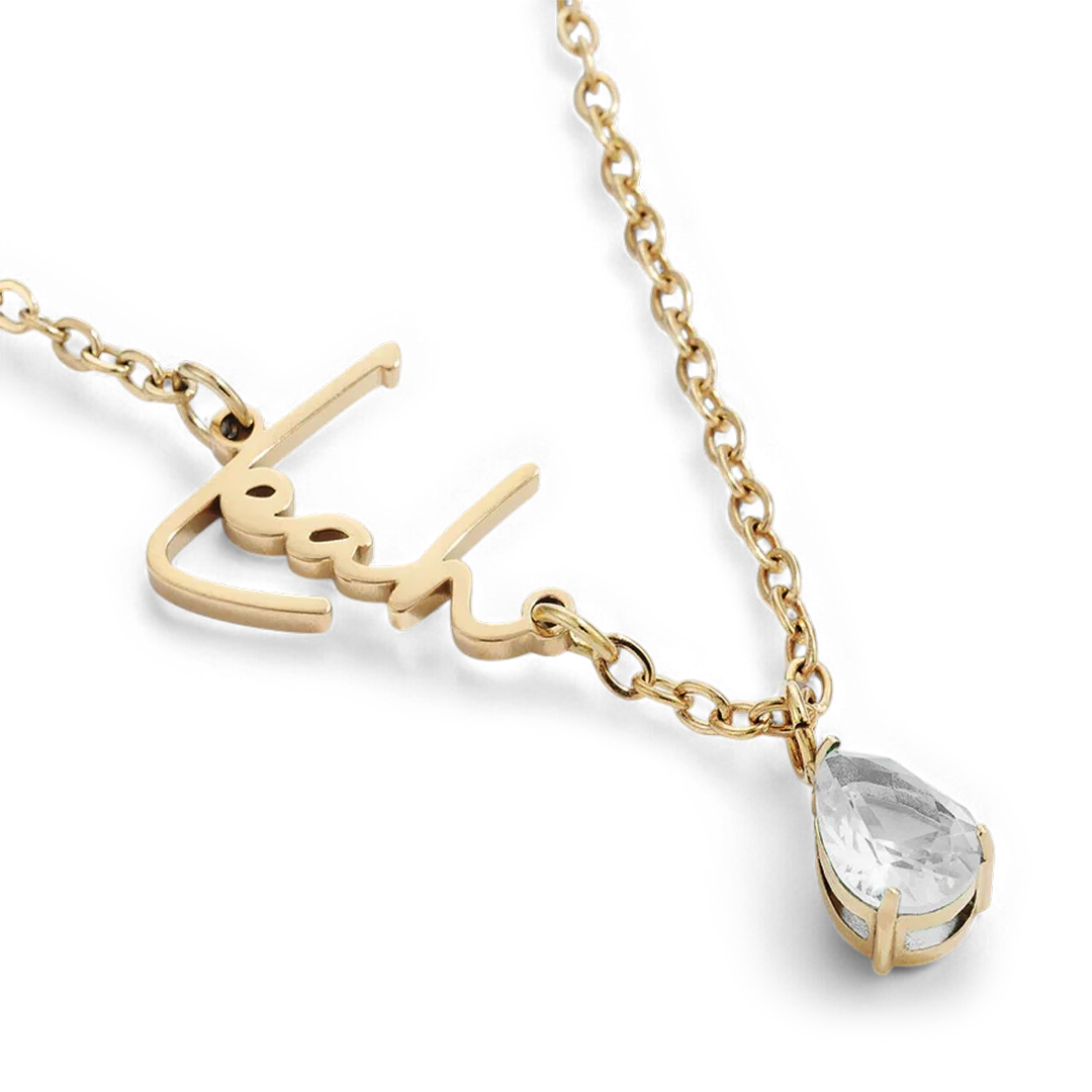 Handmade Birthstone Name Necklace