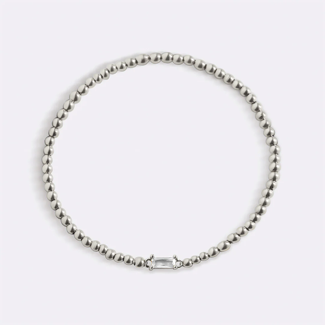 Sterling Silver Beaded Birthstone Bracelet