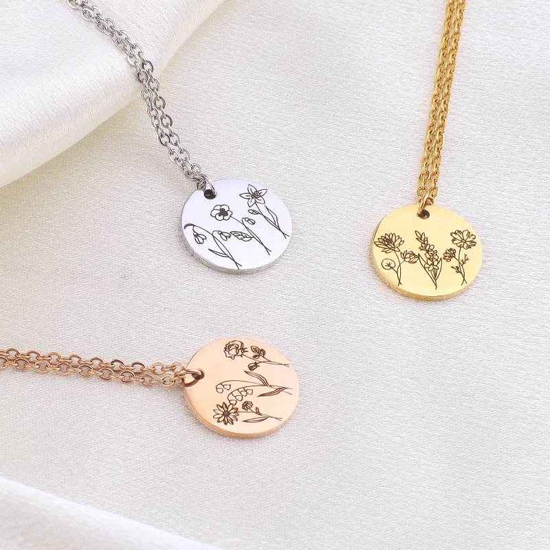 Birth Flower Bouquet Necklace