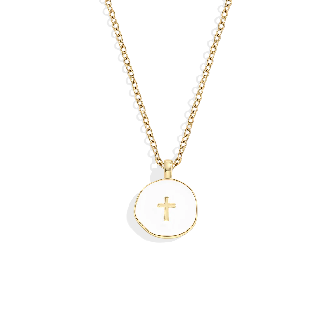 Minimalist Enamel Cross Pendant