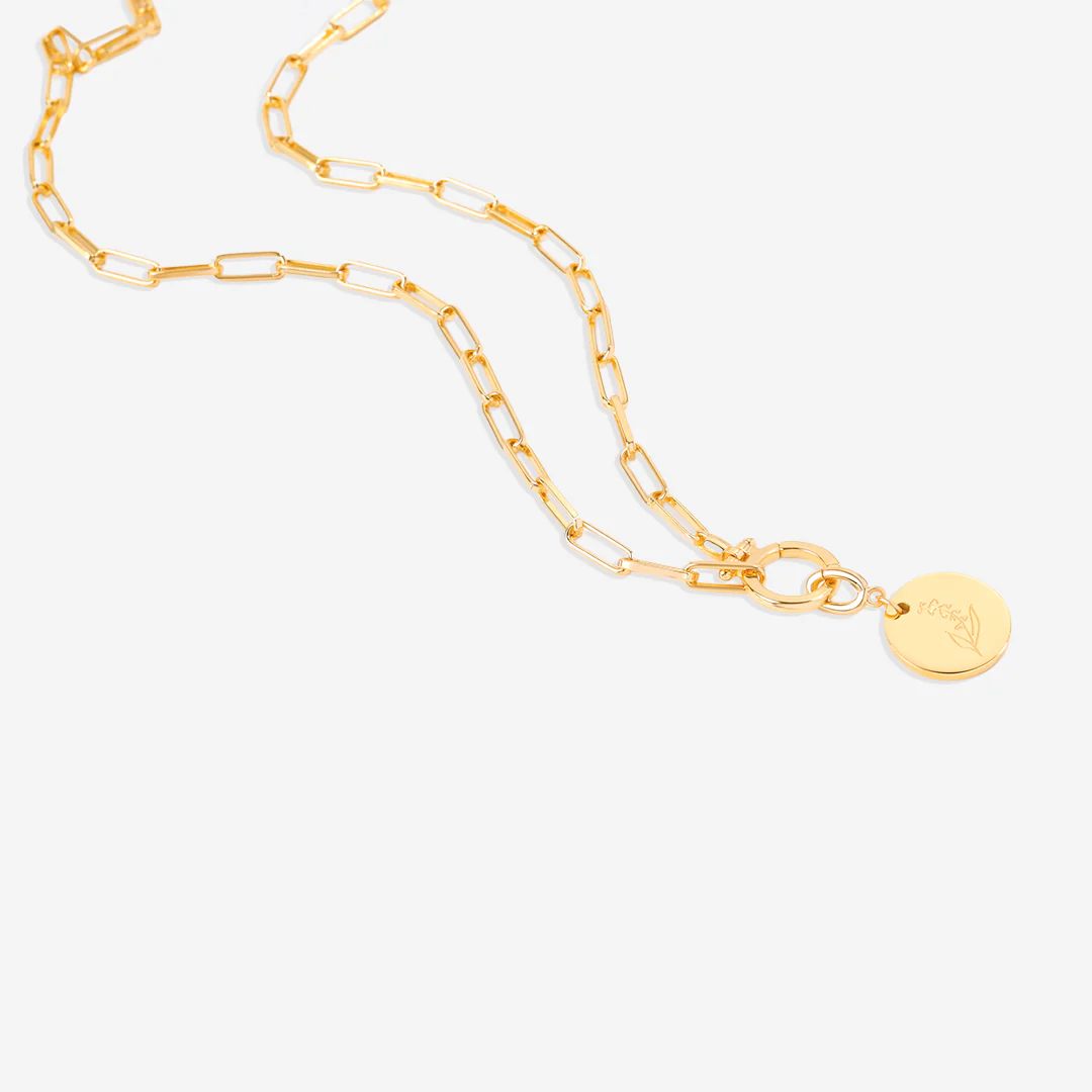 Engraved Birth Flower Disc Charm