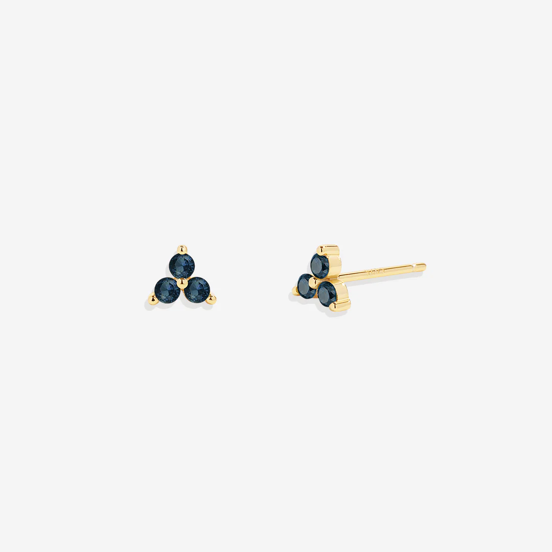 Trinity Birthstone Stud Earrings