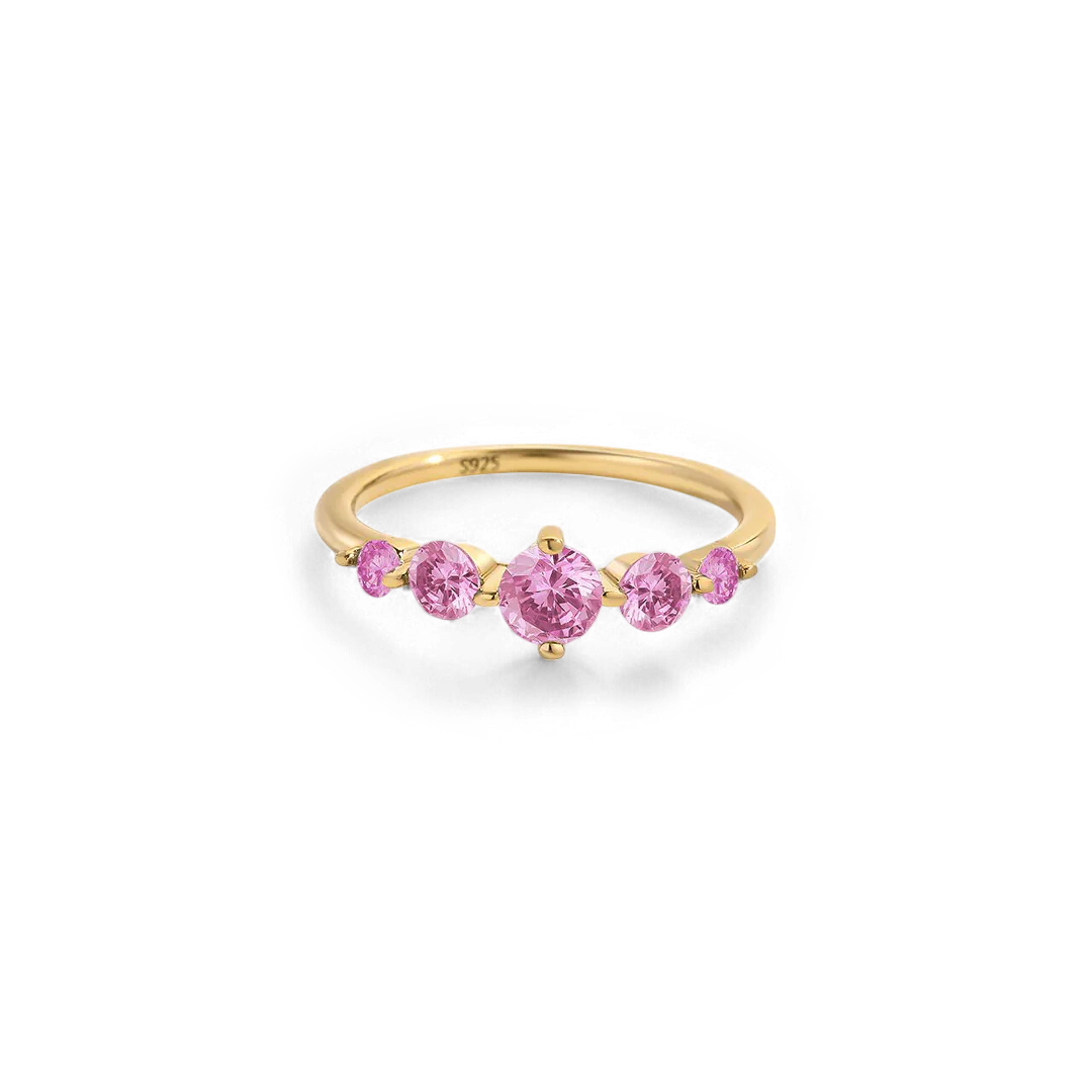 Five Stone Statement Birthstone Ring