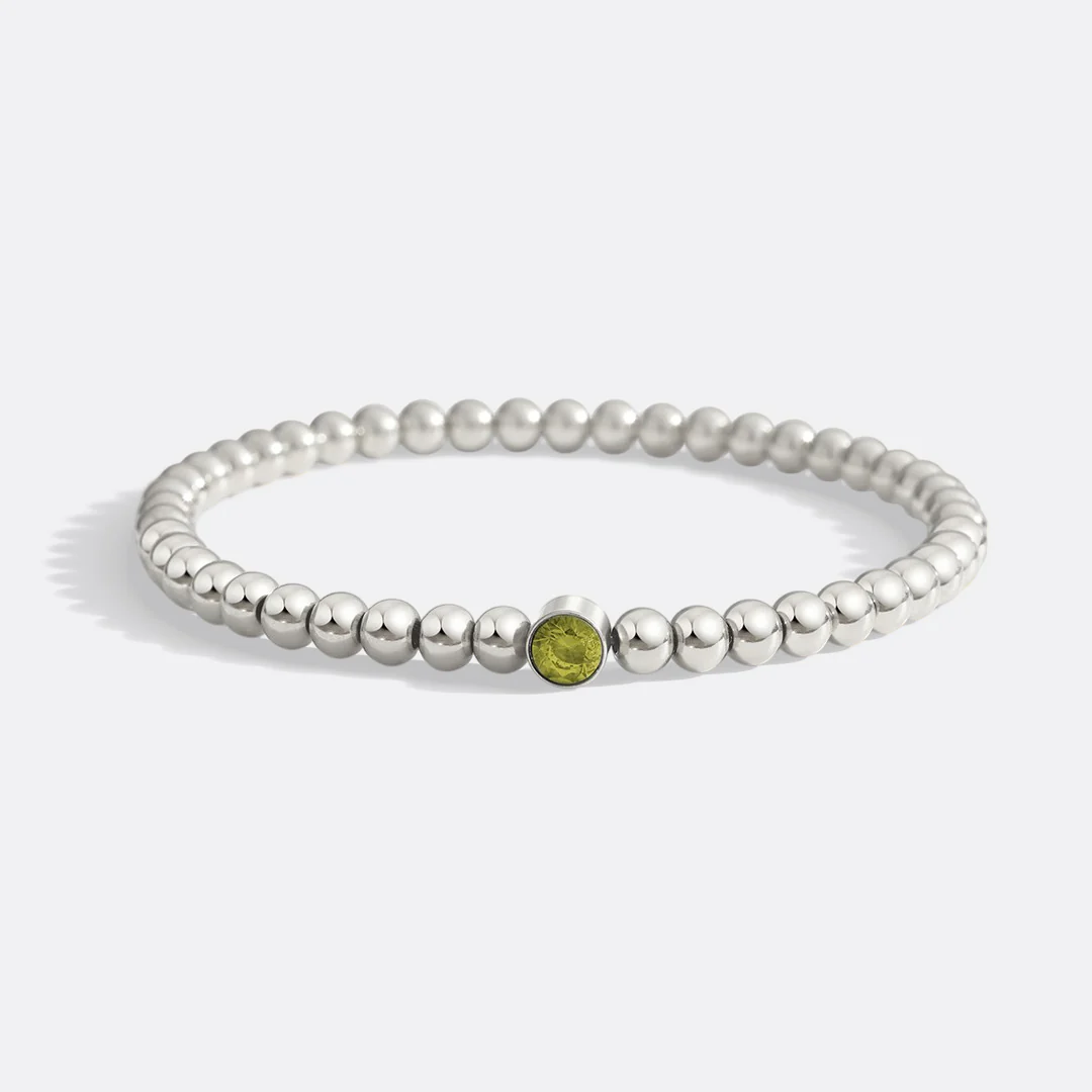 Gold Beaded Bubble Birthstone Bracelet