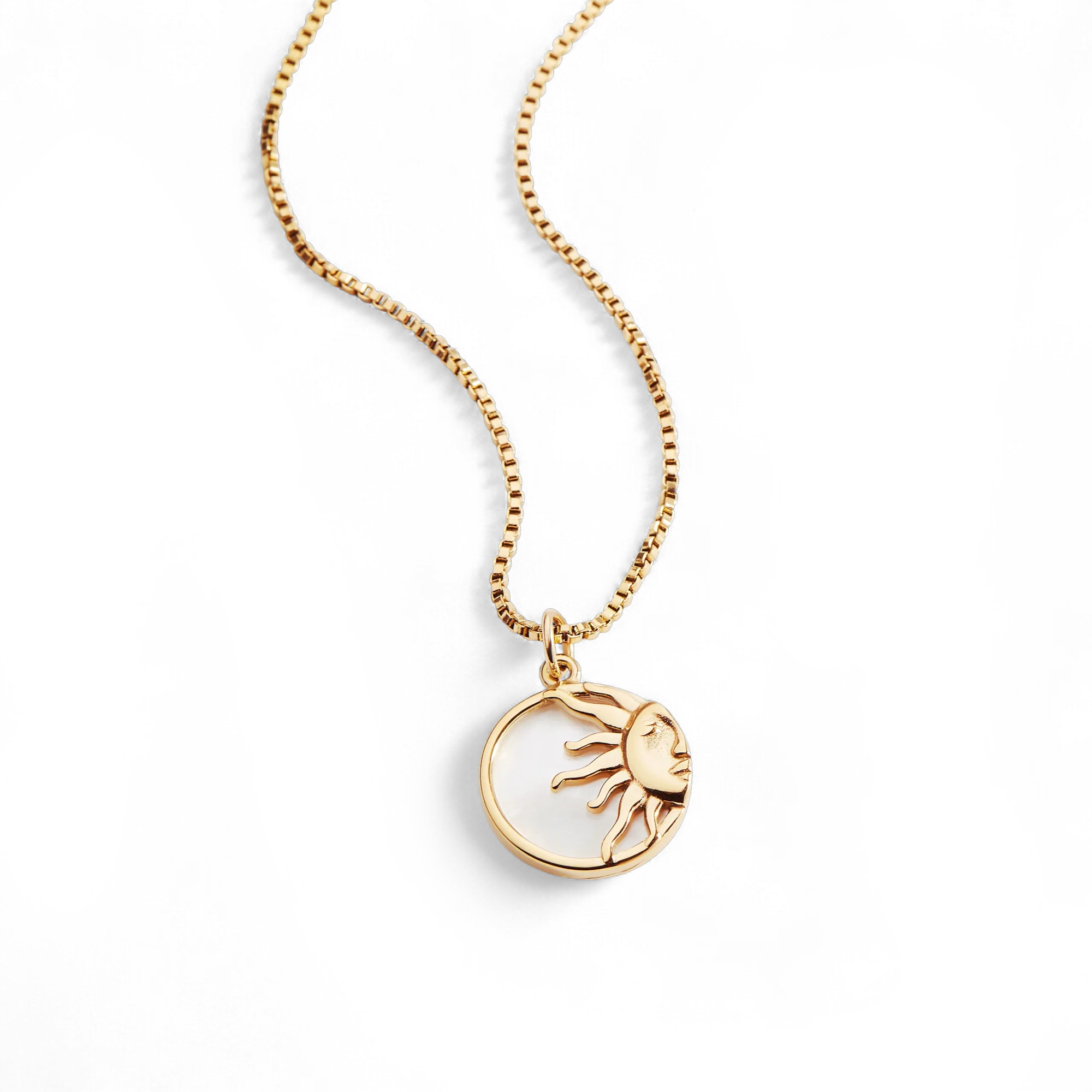 Enamel Sun Pendant Necklace