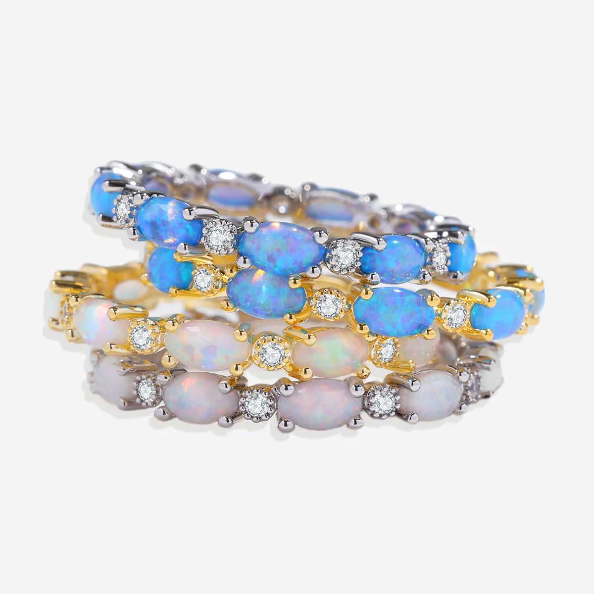 Eternity Fire Opal Ring