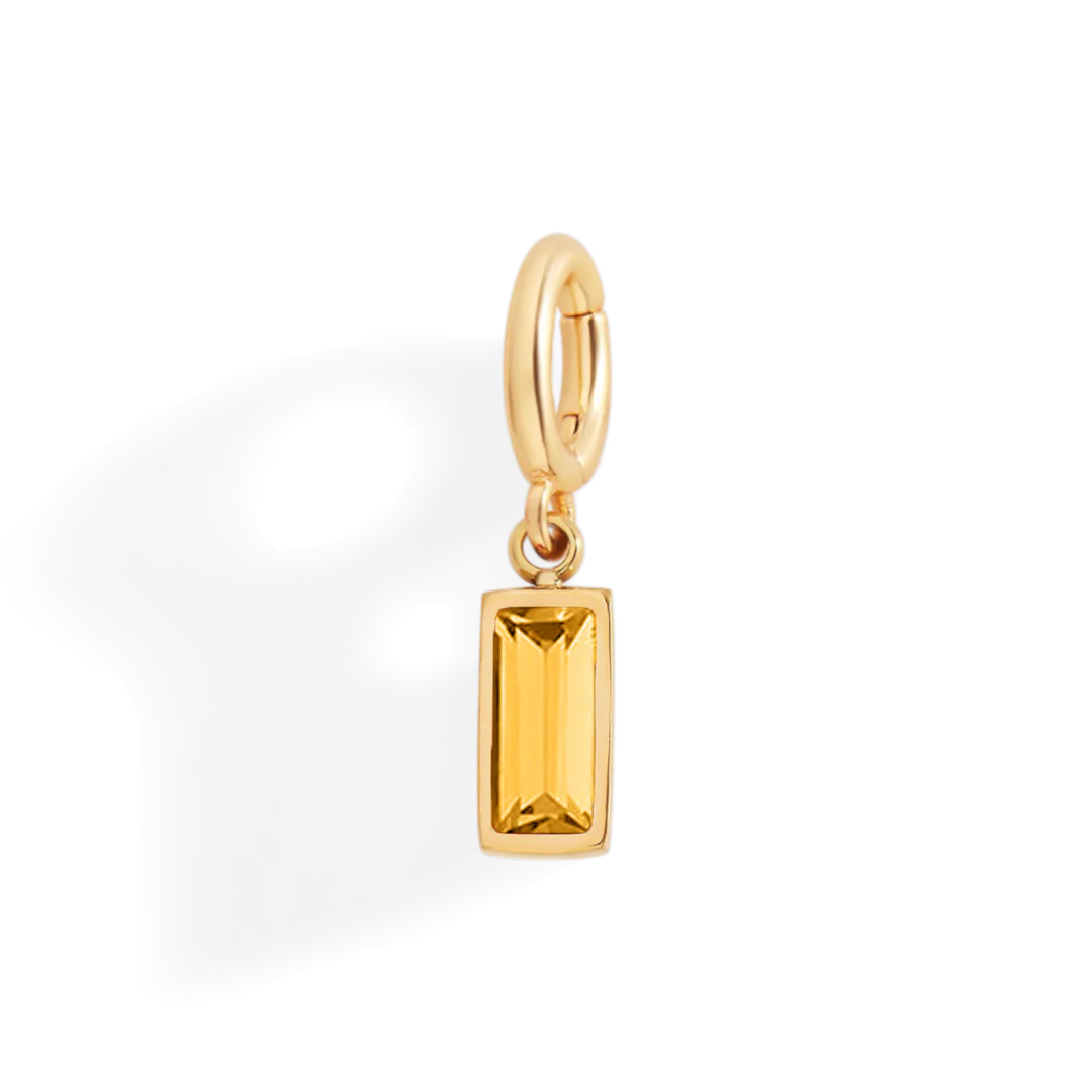 Dainty Baguette Birthstone Charm