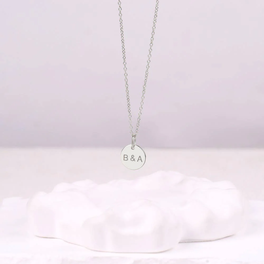 Love Disc Initial Necklace