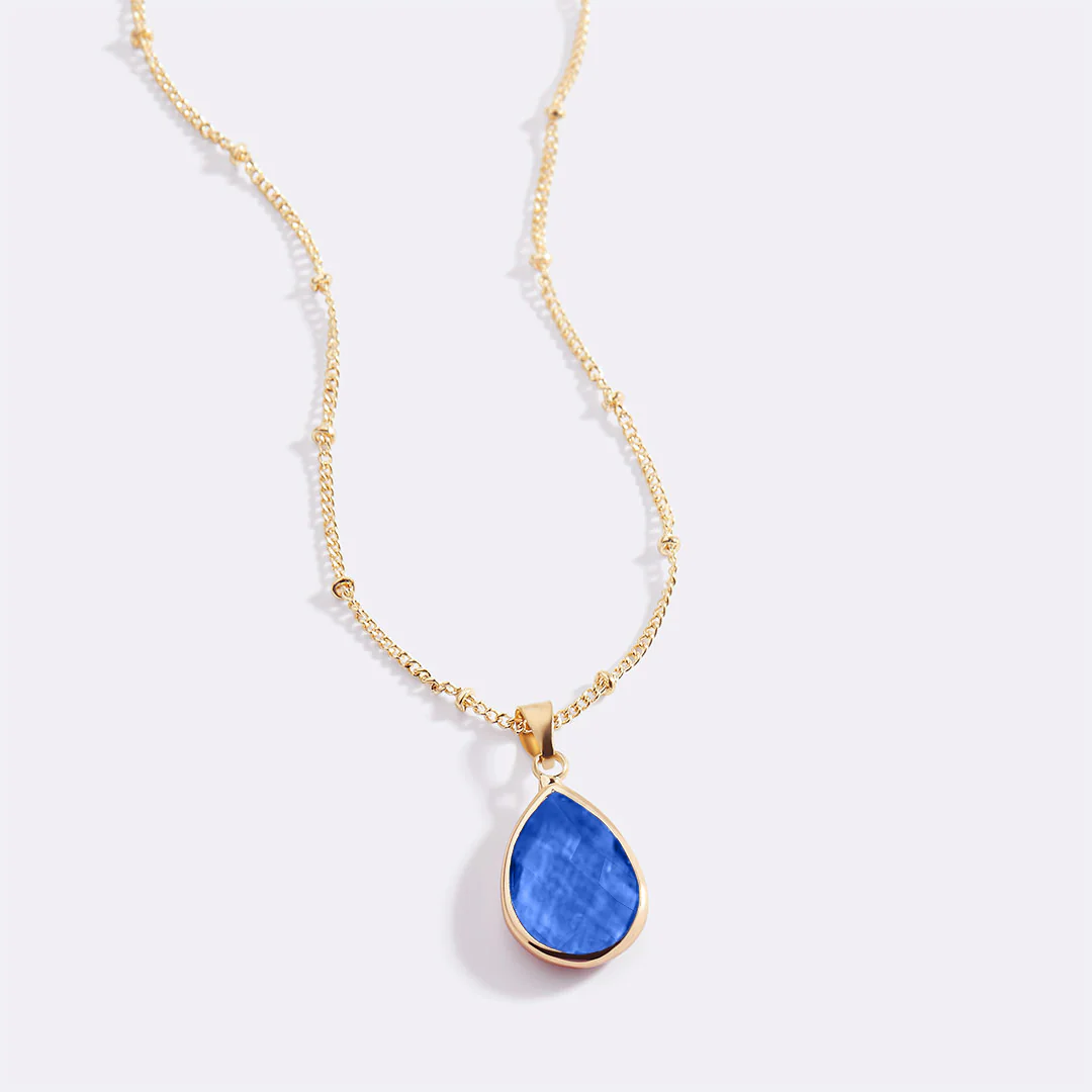 Birthstone Drop Pendant Necklace