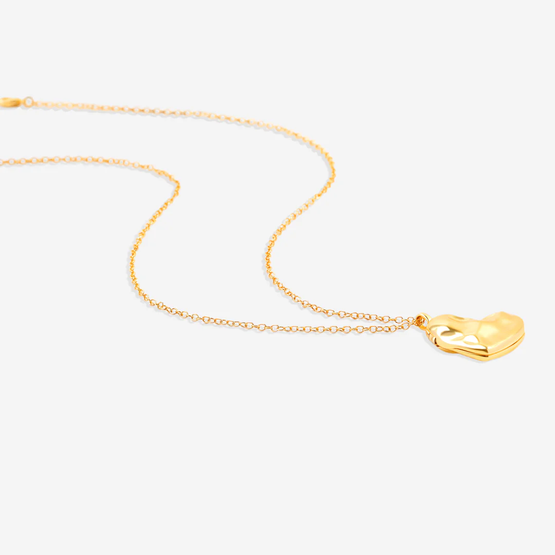 Handmade Hammered Heart Photo Locket Necklace