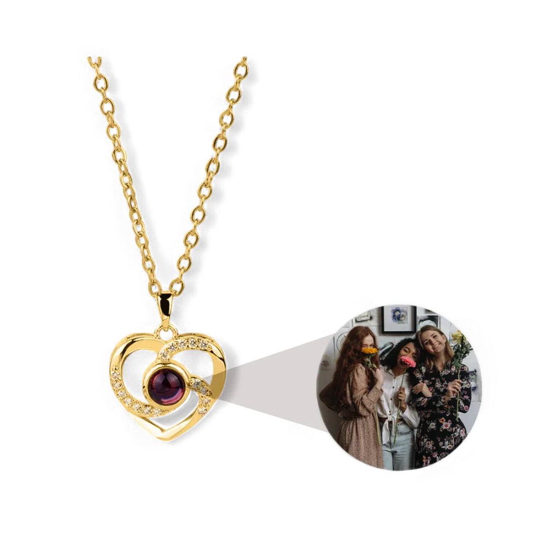 Center of My Heart Pave Photo Necklace