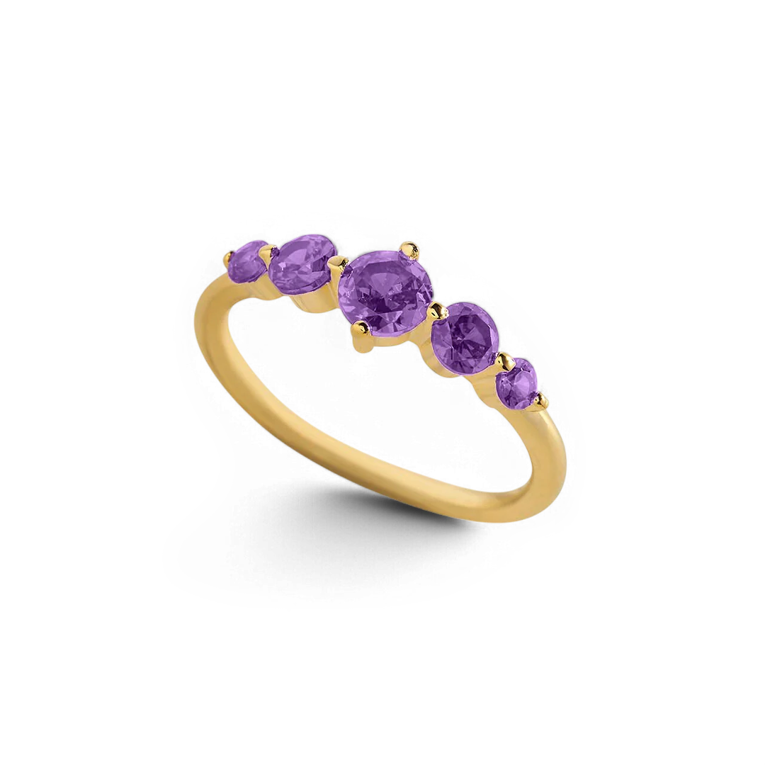 Five Stone Statement Birthstone Ring
