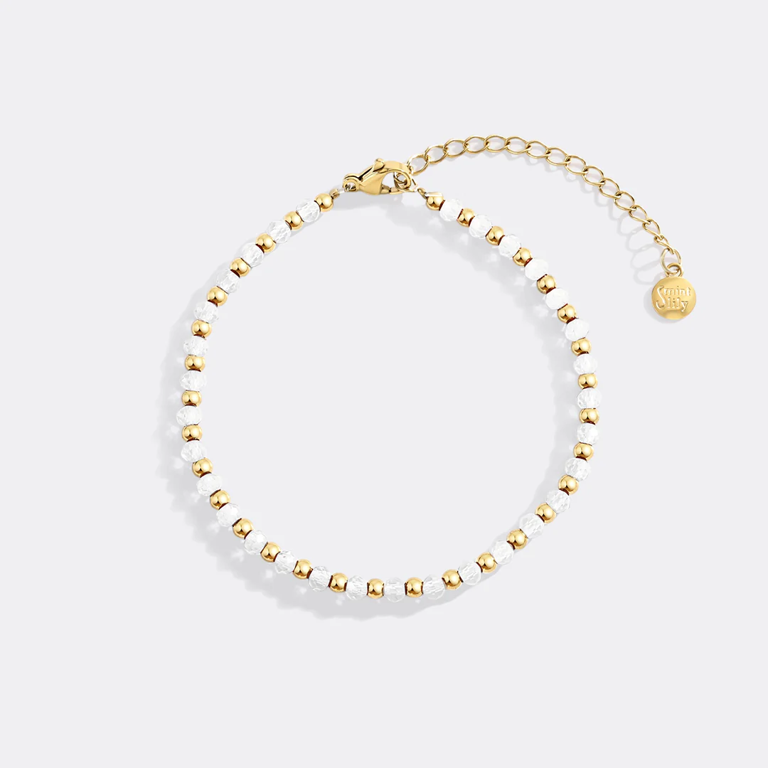 Birthstone and Gold Bead Bracelet