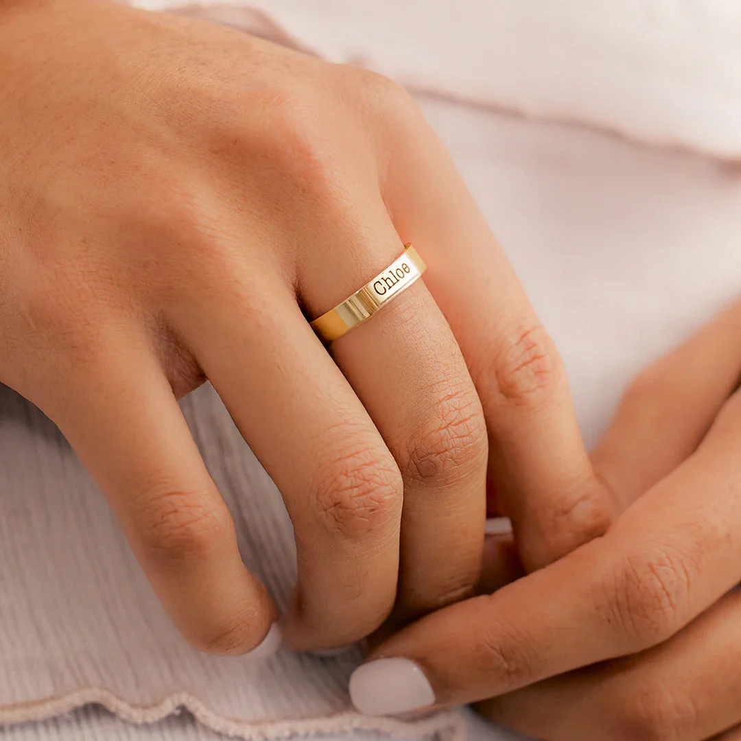 Engraved Stackable Name Ring | 3mm Band