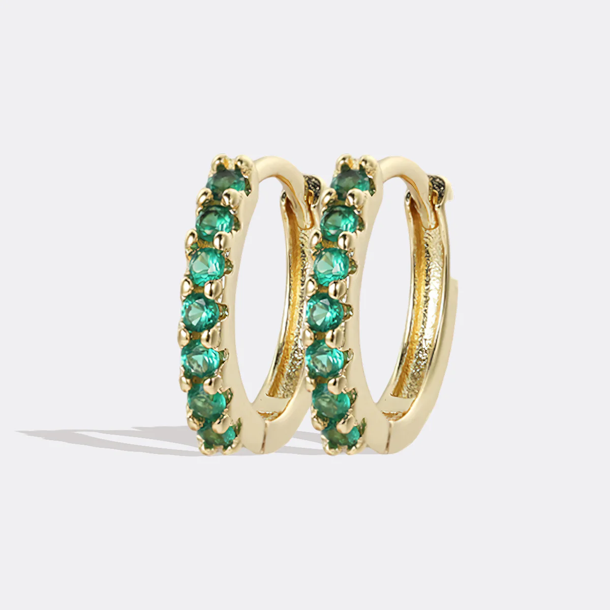 Gemstone Sleeper Huggie Hoop Earrings