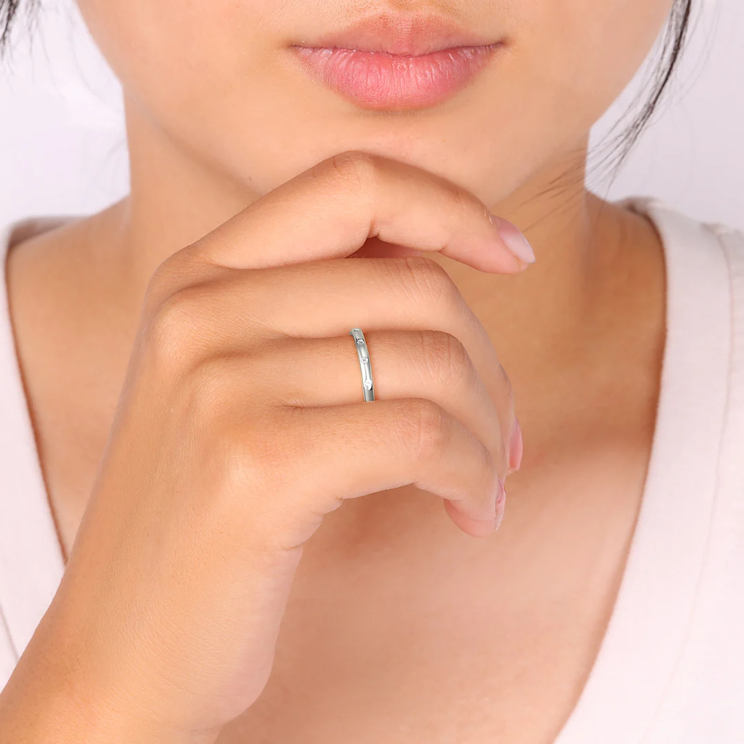 Bezel-Set Tiny Stacking Ring