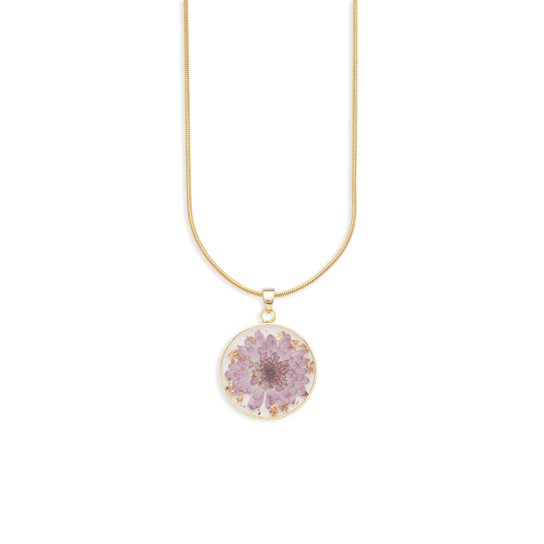 Pressed Birth Flower Necklace