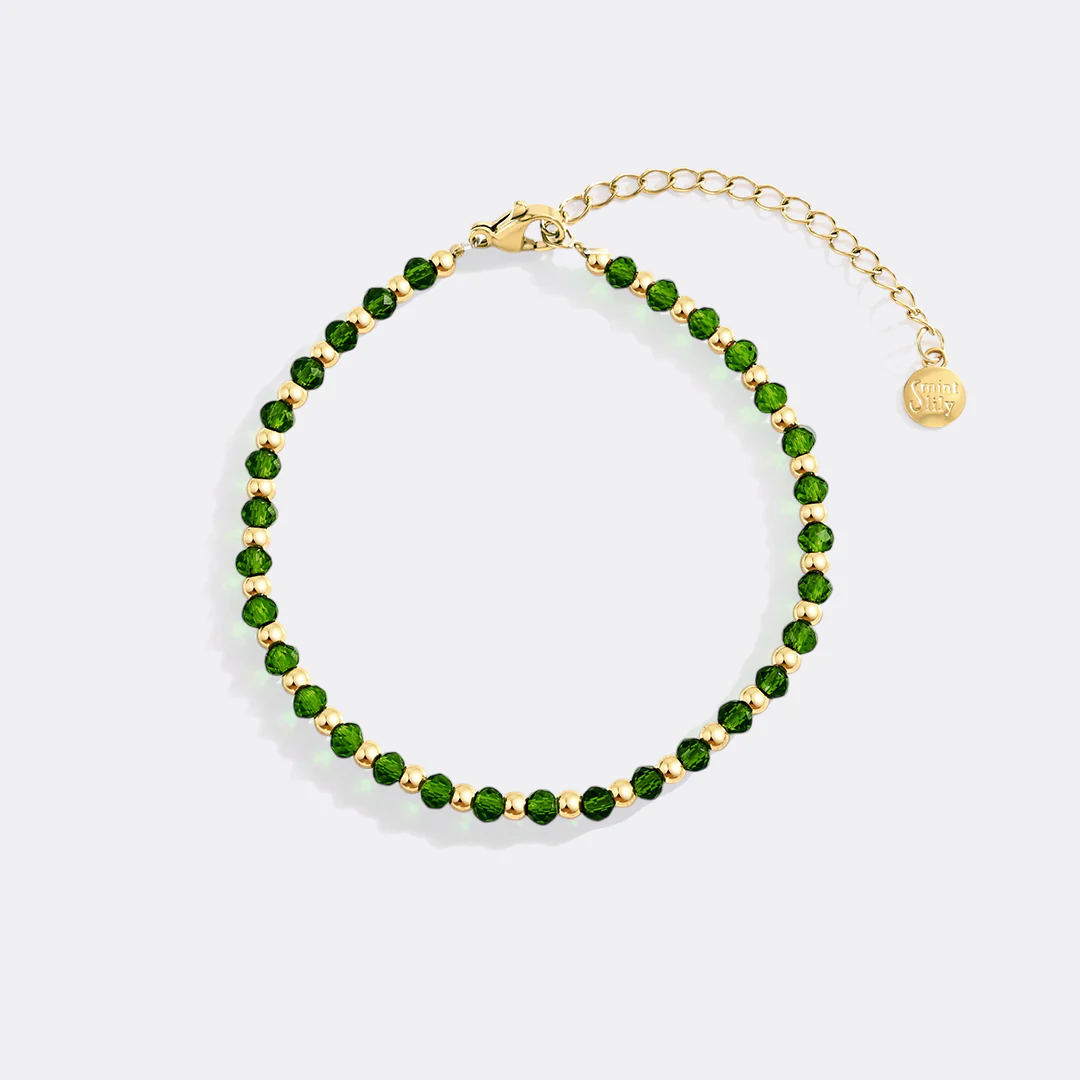 Birthstone and Gold Bead Bracelet