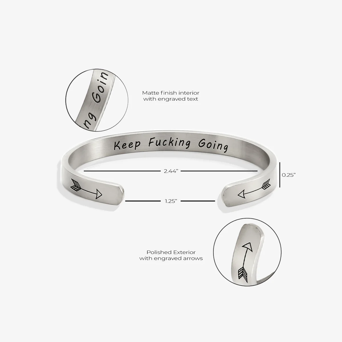 Keep Fucking Going Personalizable Cuff Bracelet