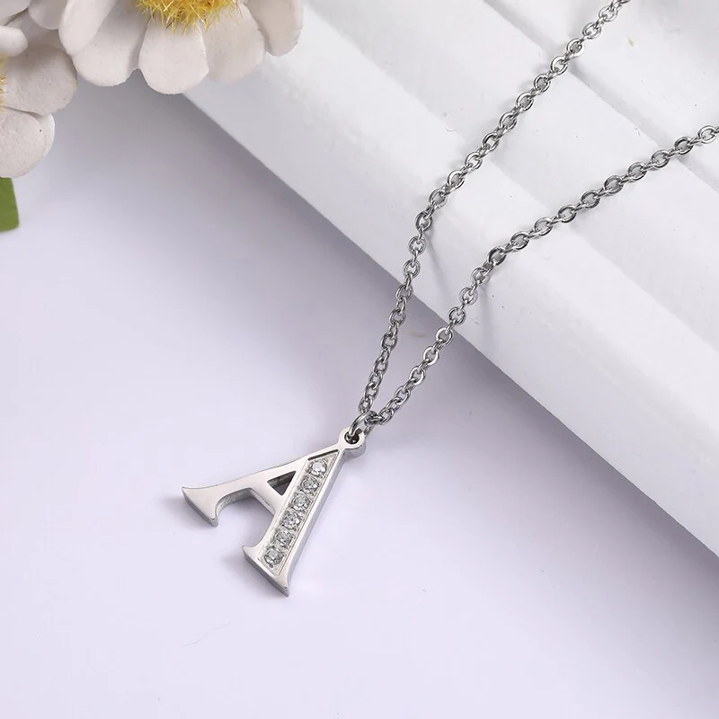 Crystal Accent Letter Satellite Necklace