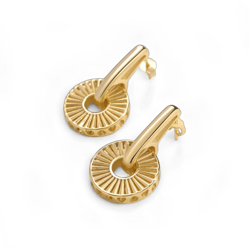 Gold Burst Drop Earrings