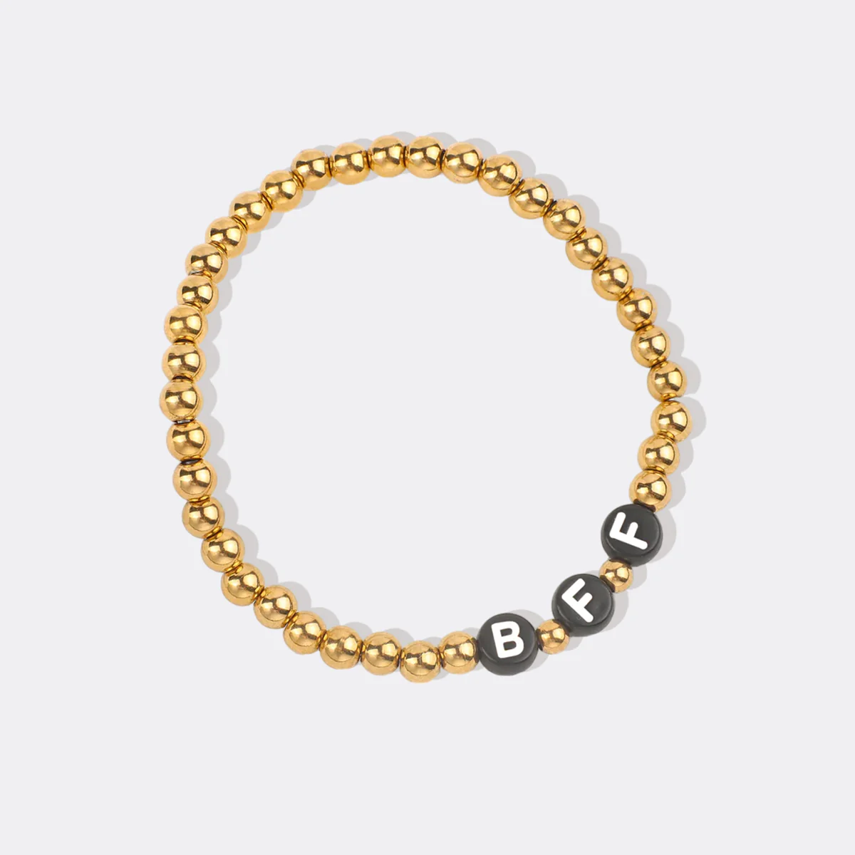 Custom Gold Beaded Name Bracelet