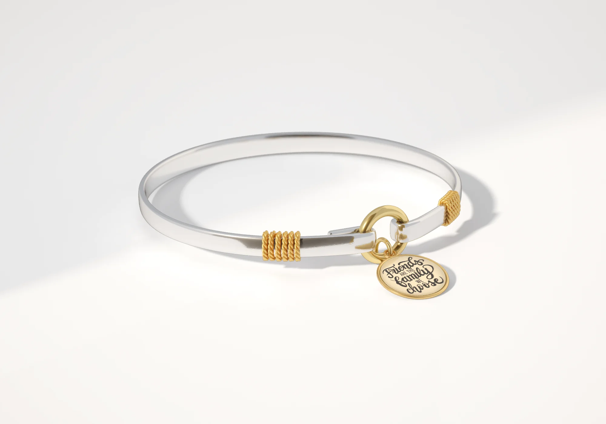 Friends Are The Family We Choose - Gold Background - Two Tone