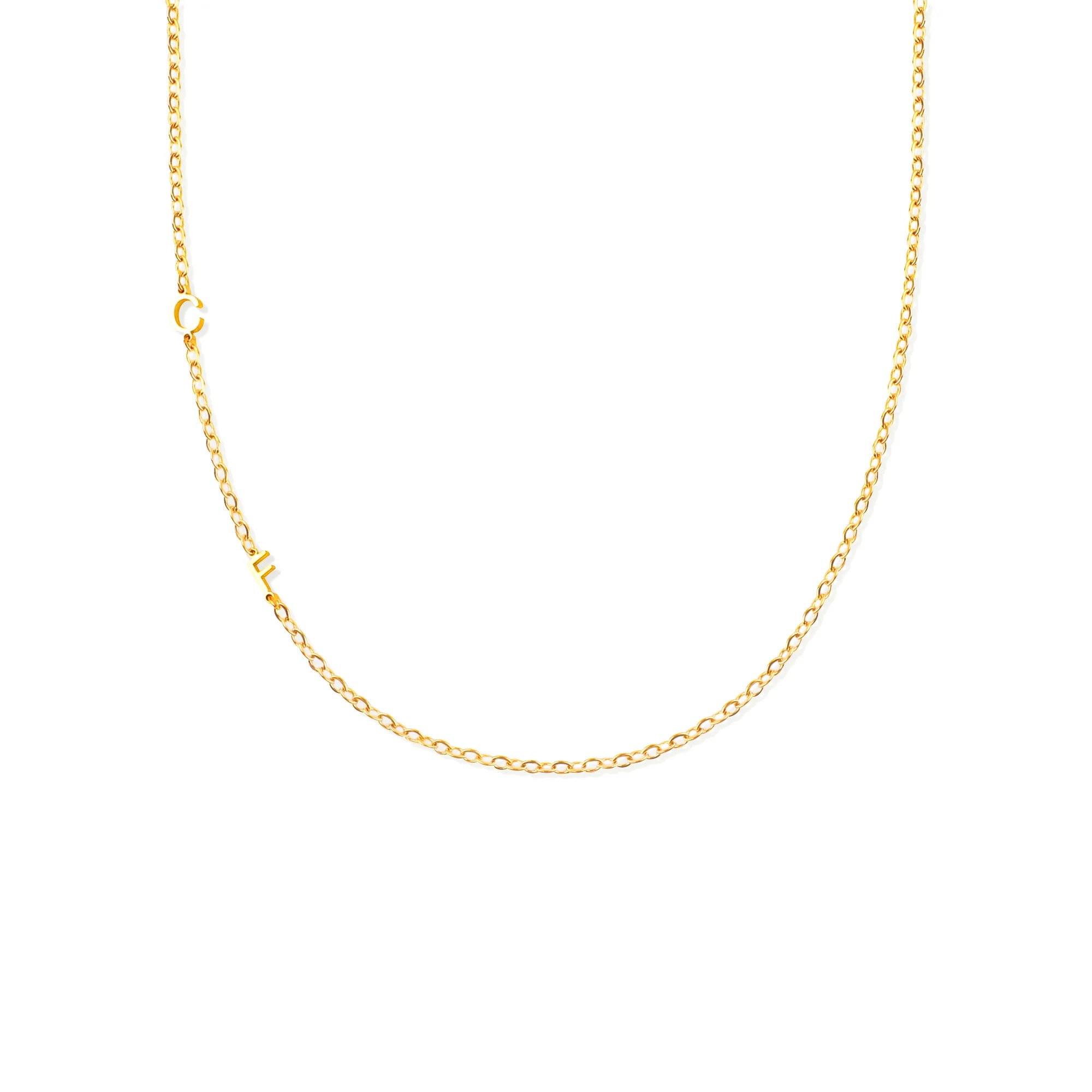 Sideways Initials Necklace