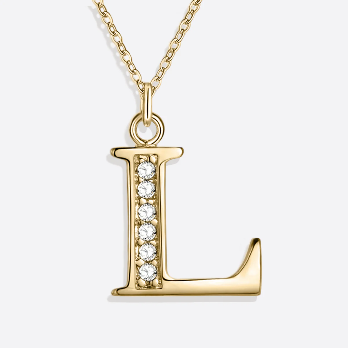 Crystal Accent Letter Satellite Necklace