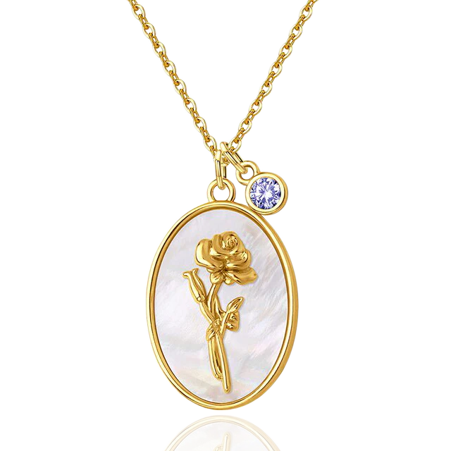 Pearl Birth Flower Pendant Necklace