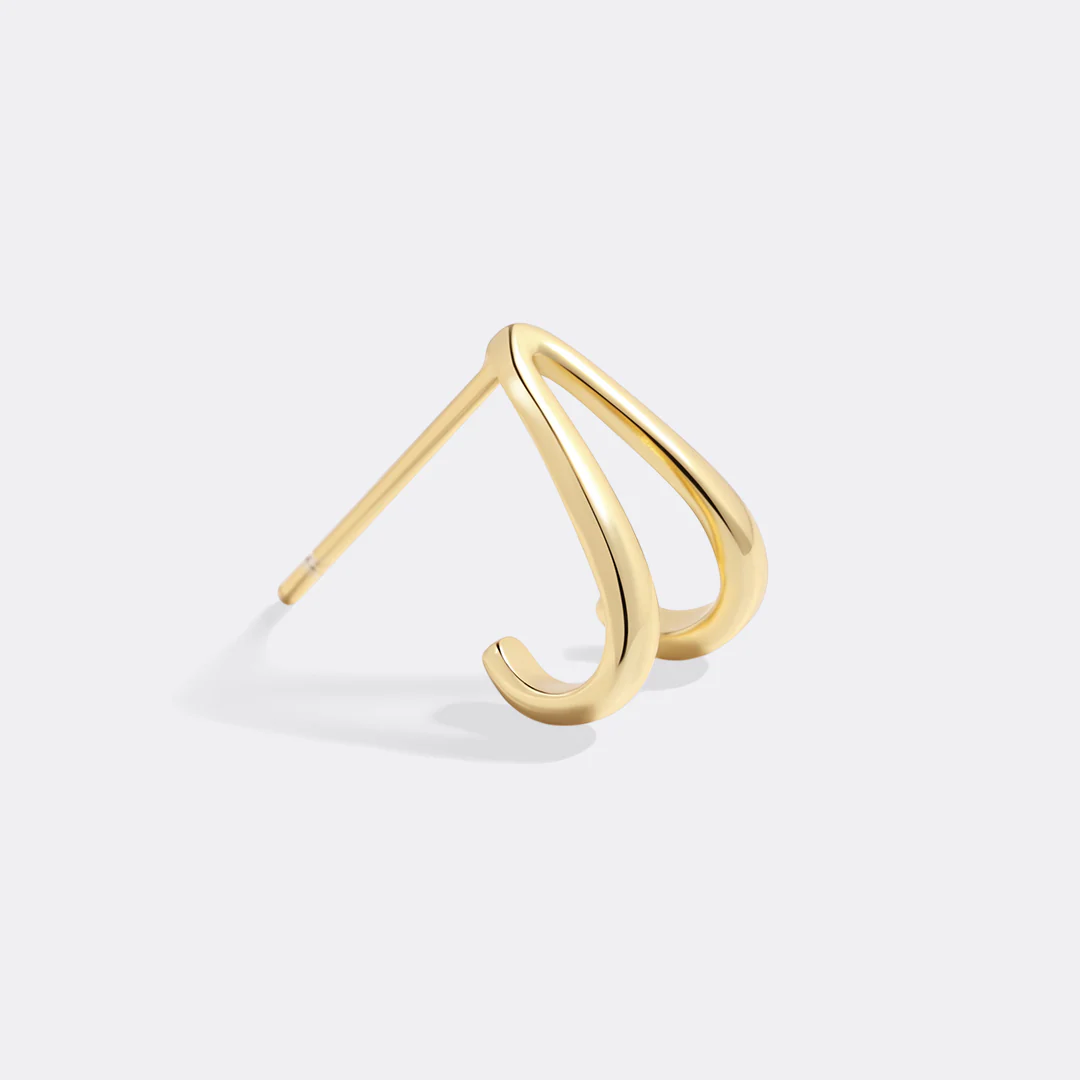 Gold Wishbone Huggie Earrings
