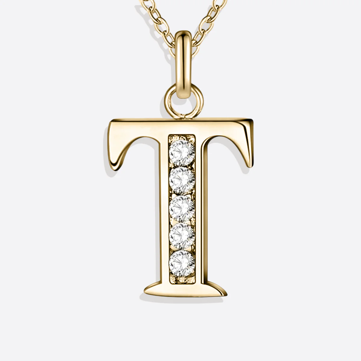 Crystal Accent Letter Satellite Necklace